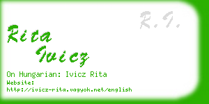 rita ivicz business card